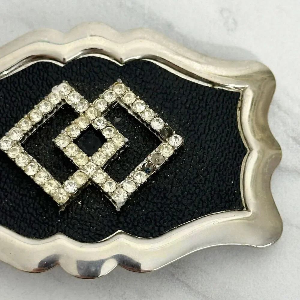 Vintage Rhinestone Studded Belt Buckle Made in USA ✨